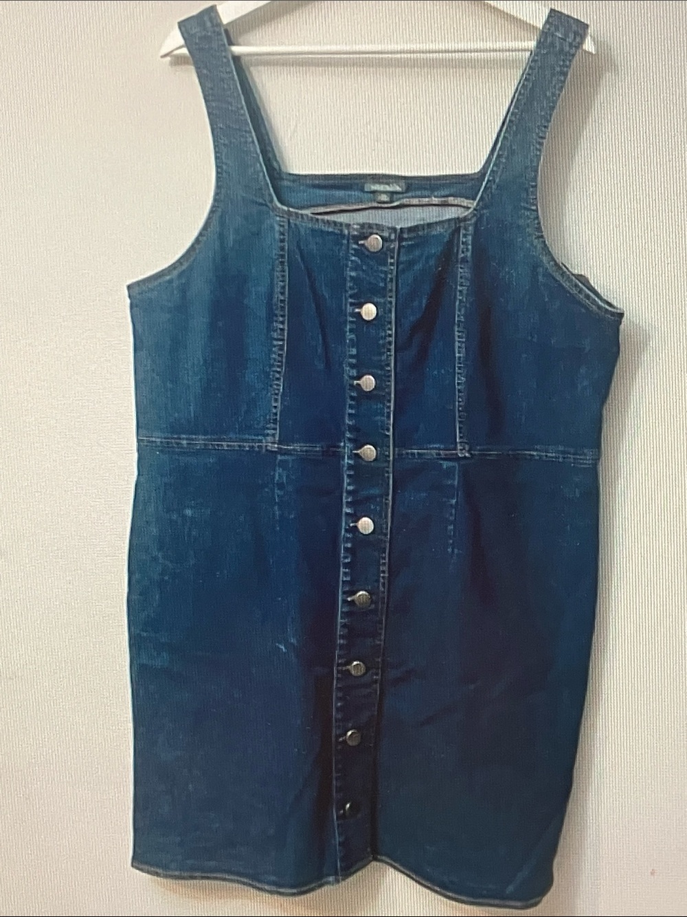 wild fable Dark Blue Denim Button-Front Tank Dress